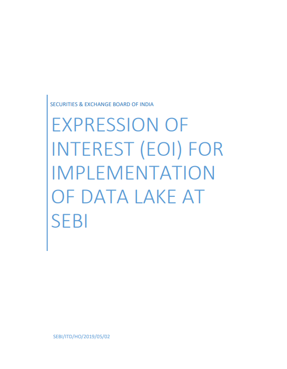 Expression of Interest (EOI) for Implementation of Data Lake at SEBI