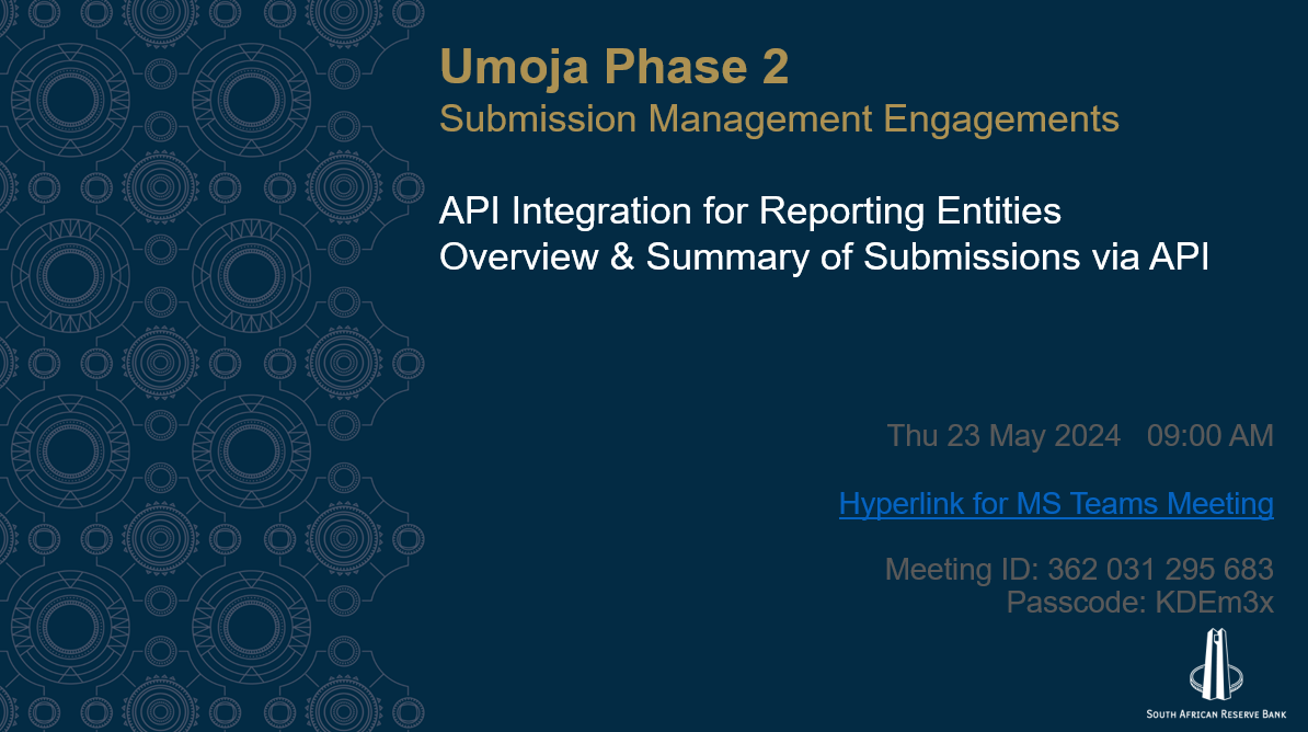 Umoja Phase 2: API Integration for Reporting Entities - Overview & Summary of Submissions via API