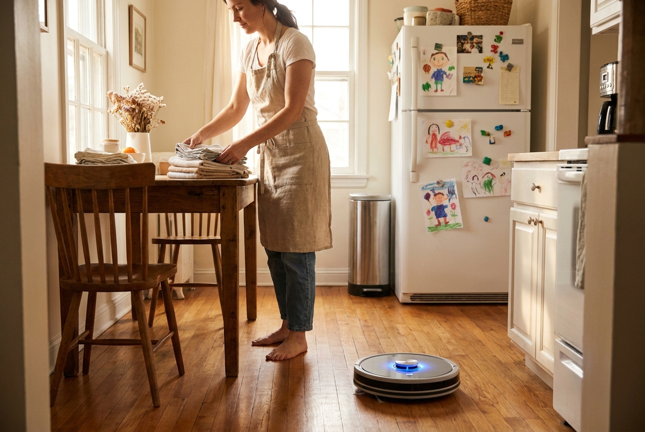 AI, emerging technologies, and the division of domestic labor
