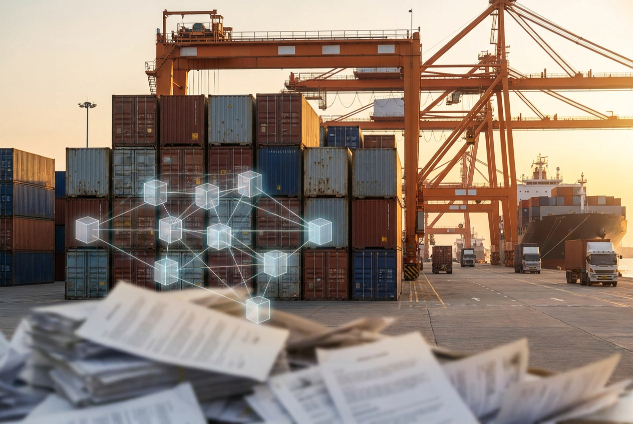 Blockchain Technology and Final Challenge for Paperless Foreign Trade