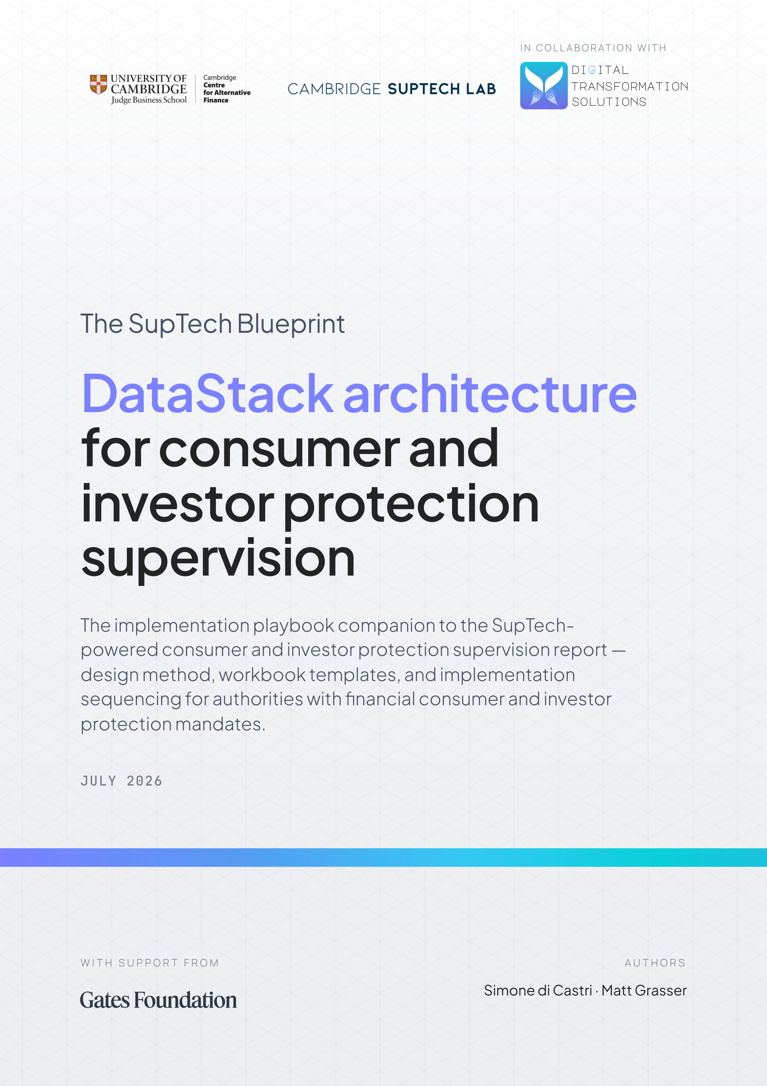 The SupTech Blueprint: DataStack architecture for consumer and investor protection supervision.