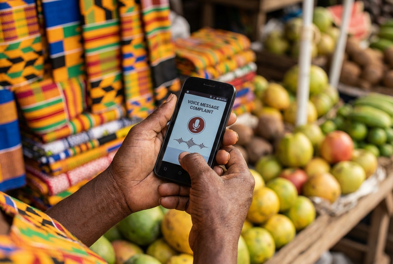 Complaints-handling system with multi-lingual chatbot and AI (Ghana)